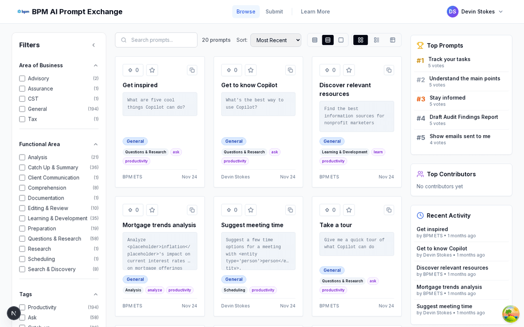 Full browse page layout